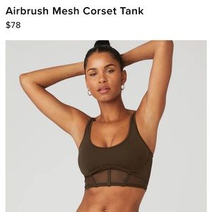 Alo Airbrush Mesh Corset Tank- Size xs